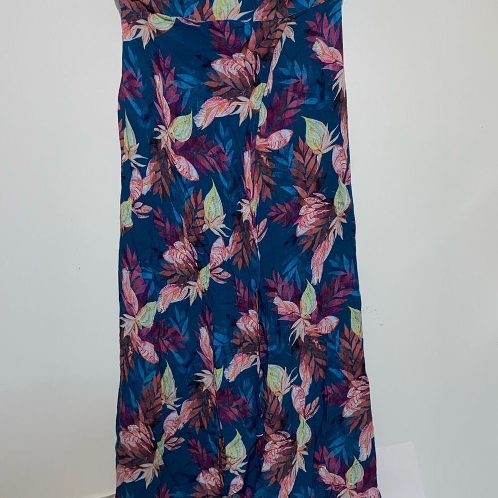 Shore Women's Multicolor Tropical Tie Elastic Waist Maxi Skirt Small‎ NWOT